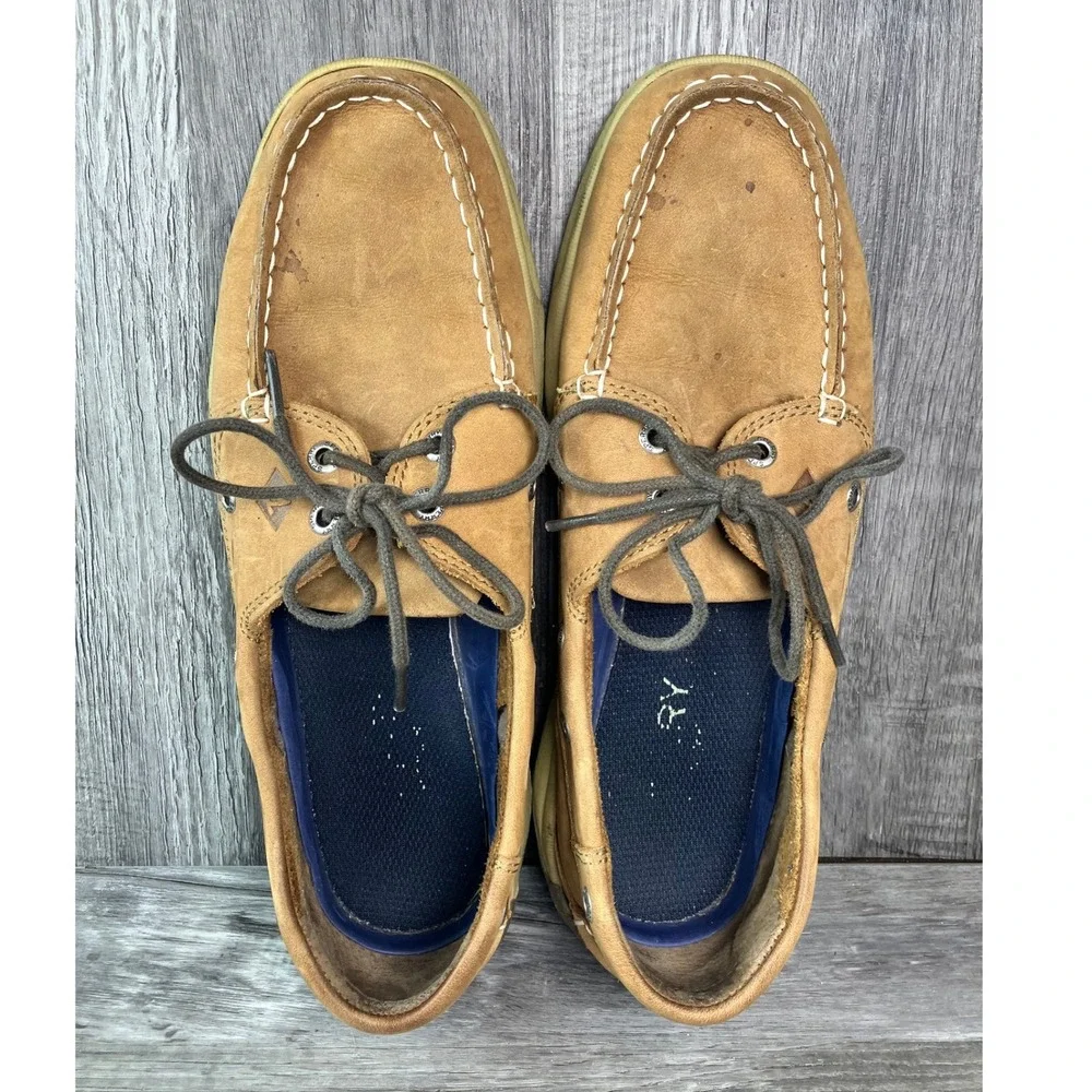 Sperry Top-Sider Billfish Tan Leather Mesh Boat Shoes Mens 9 STS21592 Loafers